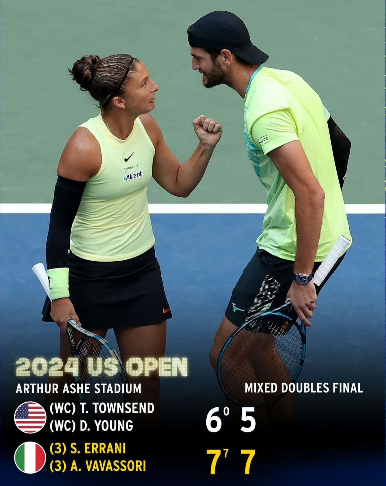 拉沃尔杯横扫美网，辛纳统治全场